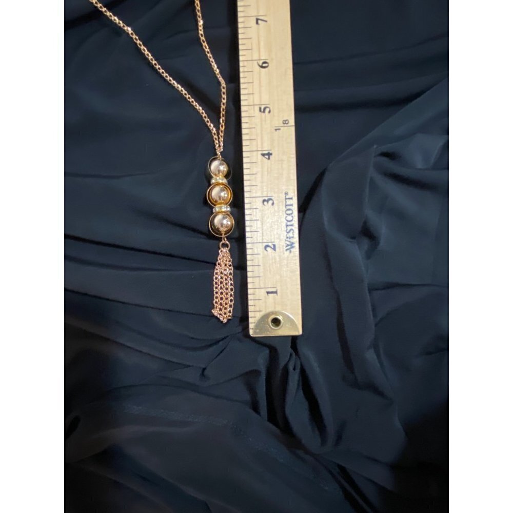 JM Studio by John Meyer Black‎ Slinky Fabric Midi Dress with Attached Necklace - Picture 12 of 12